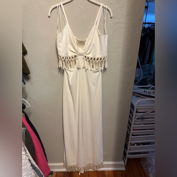 Fore White Tassel Jumpsuit - large - Picture 5 of 14